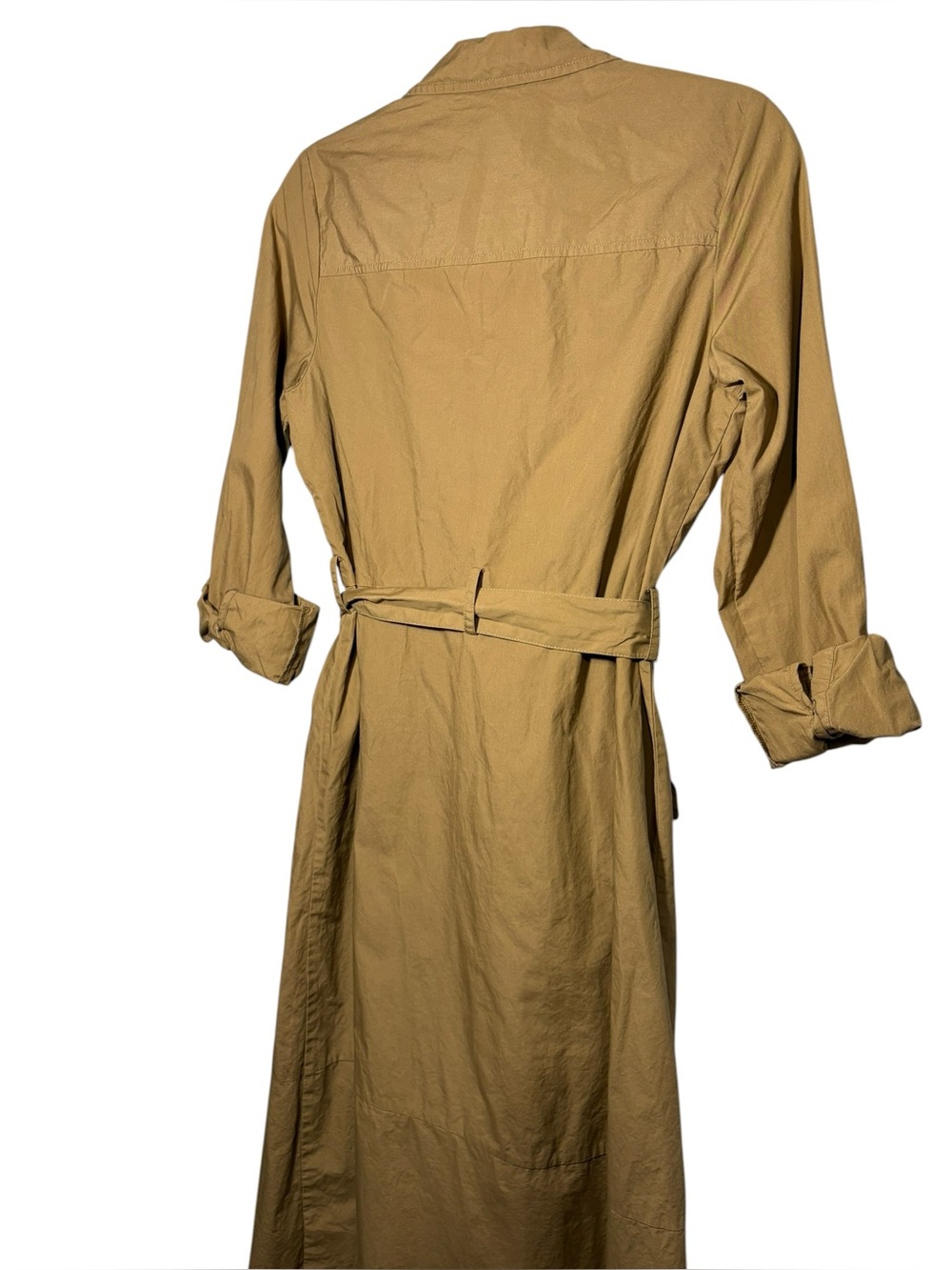 BANANA REPUBLIC | Women’s Whiskey Poplin Midi Shirt Dress size S Tailored Belted - Picture 13 of 14